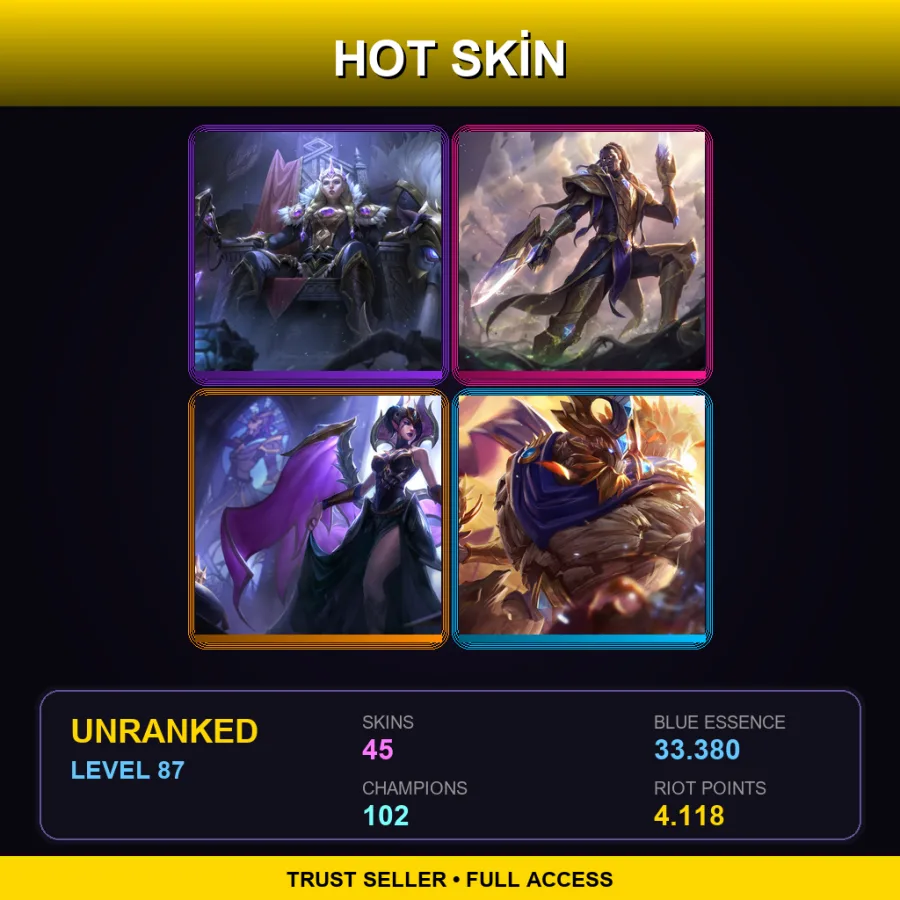 EUNE | Lv87 | Unranked | 45 Skin | 102 Champ