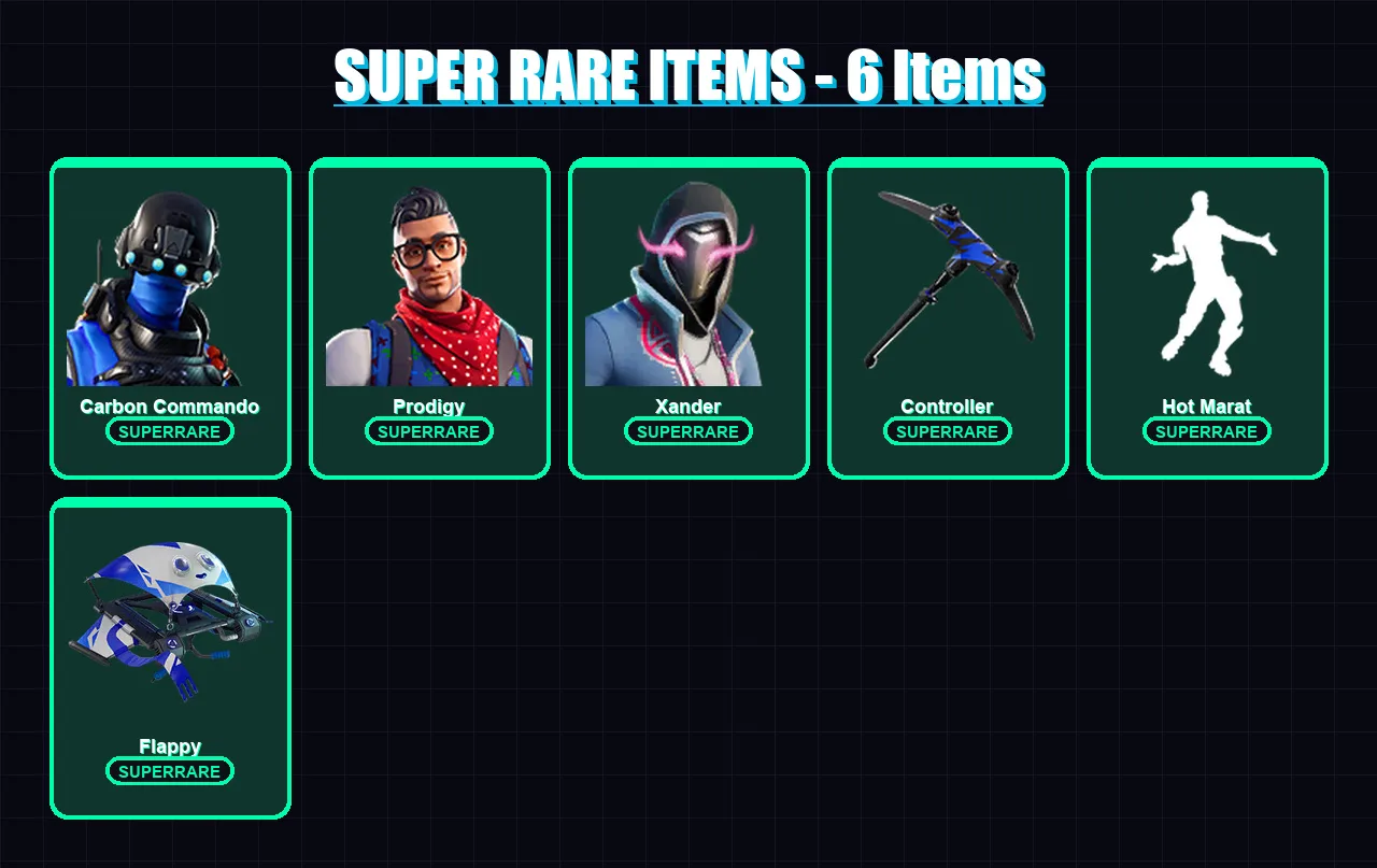 [PC/XBOX] | Carbon Commando | Prodigy | Xander | Inferno | Sentinel | 20 skin | 29 pickaxe | 48 emote | 29 glider | Lv637