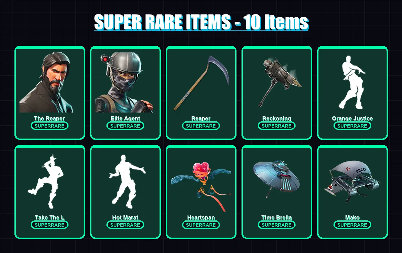 [PC] | The Reaper | Elite Agent | Hybrid | Dark Voyager | Valor | 38 skin | 86 pickaxe | 67 emote | 85 glider | Lv1312