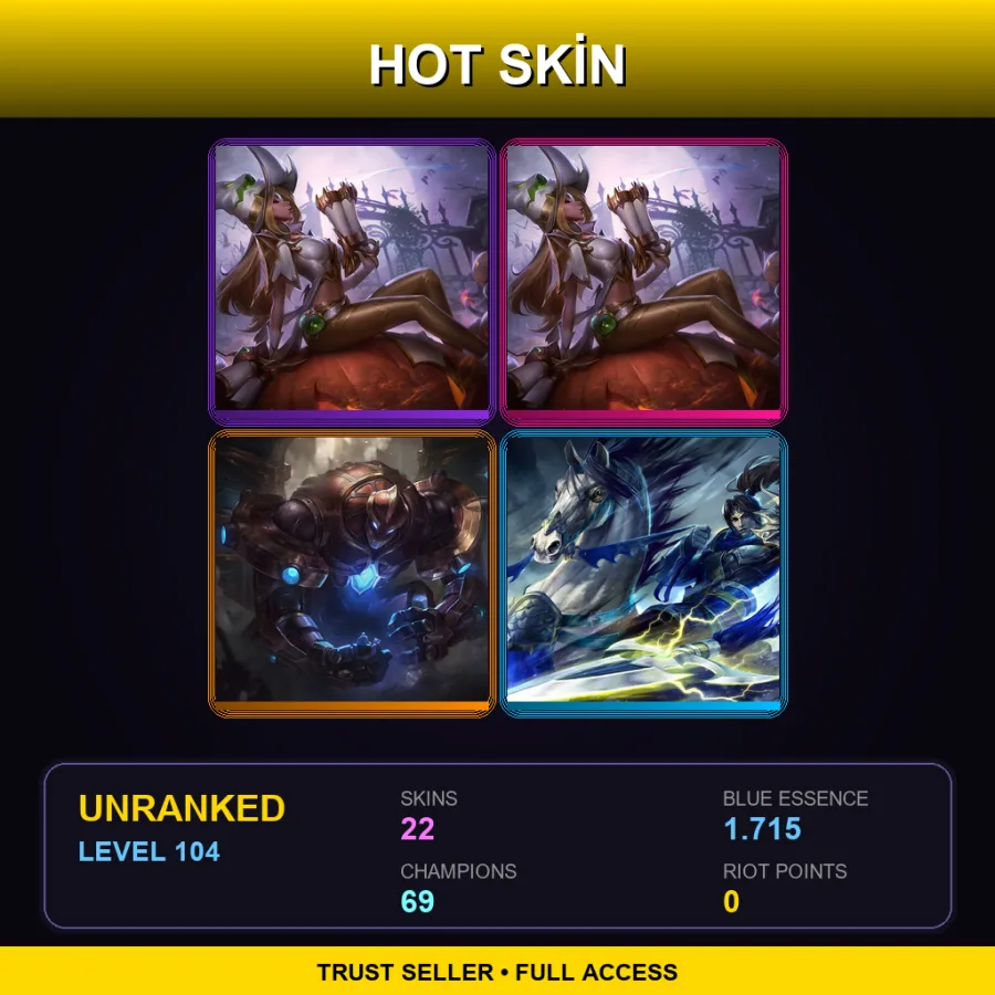 LAN | Lv104 | Unranked | 22 Skin | 69 Champ