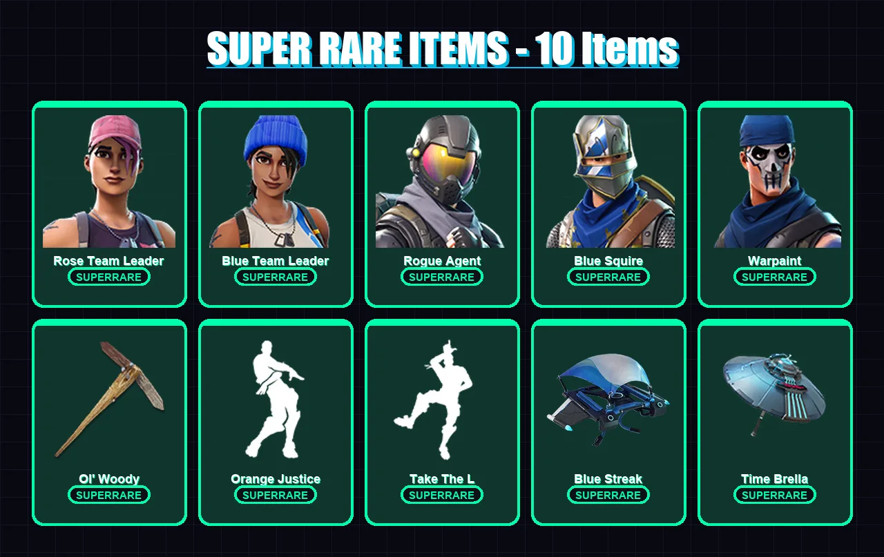 [PC/XBOX] | Rose Team Leader | Blue Team Leader | Rogue Agent | Blue Squire | Warpaint | 34 skin | 35 pickaxe | 33 emote | 37 glider | Lv425 — Fortnite account