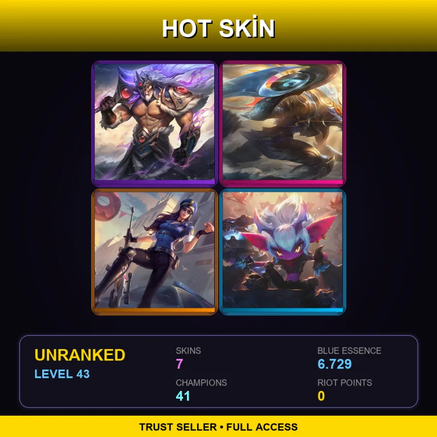 SG | Lv43 | Unranked | 7 Skin | 41 Champ