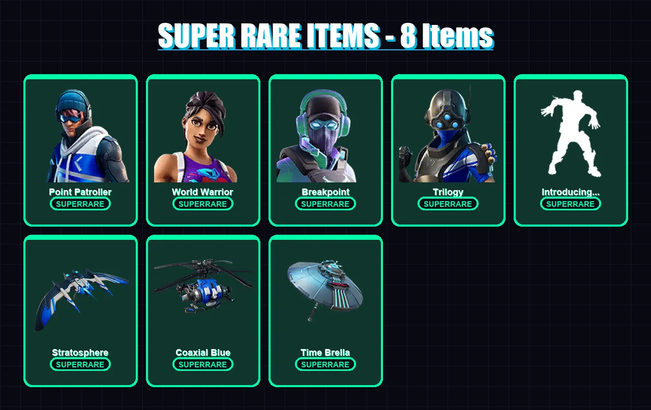 [PS4/PS5/PC] | Point Patroller | World Warrior | Breakpoint | Trilogy | Ruin | 62 skin | 83 pickaxe | 91 emote | 87 glider | Lv2080