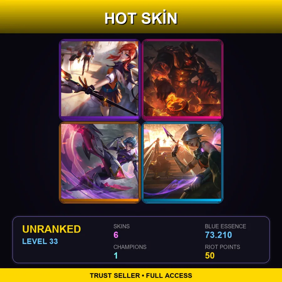 EUW | Lv33 | Unranked | 6 Skin | 1 Champ
