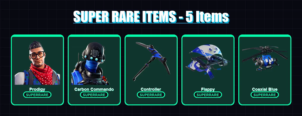 [PS4/PS5/XBOX/PC] | Prodigy | Carbon Commando | Ronin | Ruin | Luxe | 40 skin | 51 pickaxe | 52 emote | 58 glider | Lv1373