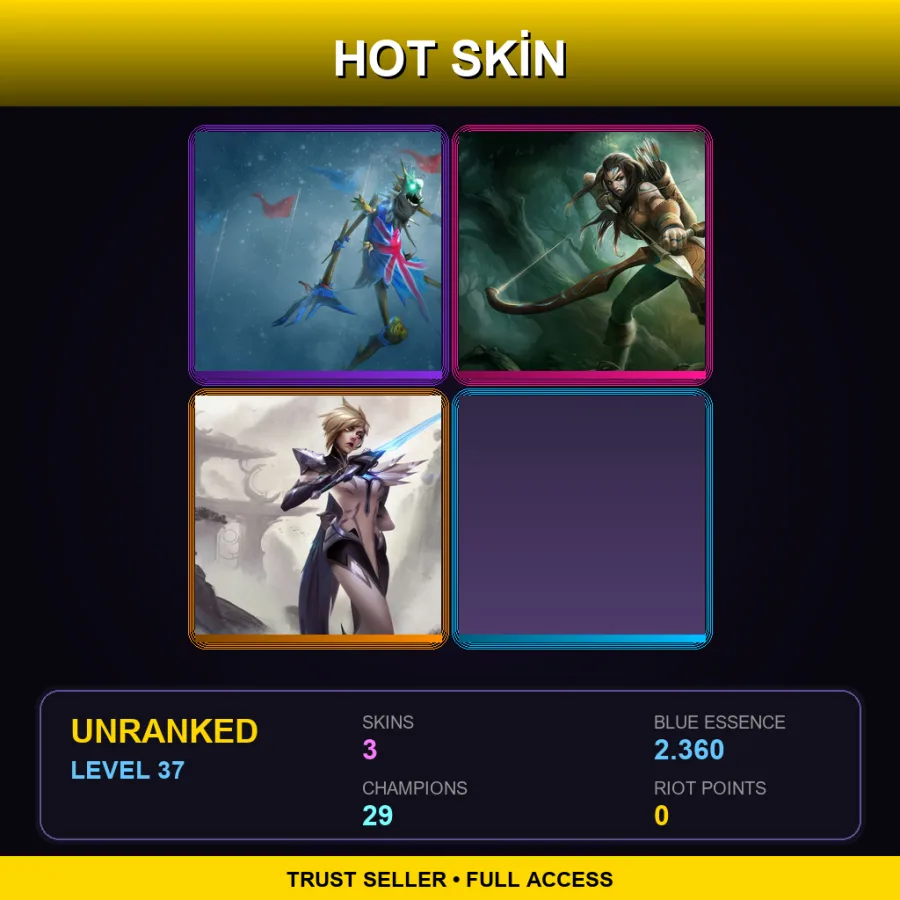 NA | Lv37 | Unranked | 3 Skin | 29 Champ