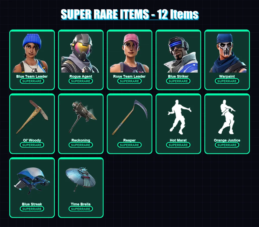 [PC/XBOX] | Blue Team Leader | Rogue Agent | Rose Team Leader | Blue Striker | Warpaint | 83 skin | 122 pickaxe | 93 emote | 103 glider | Lv1809 — Fortnite account