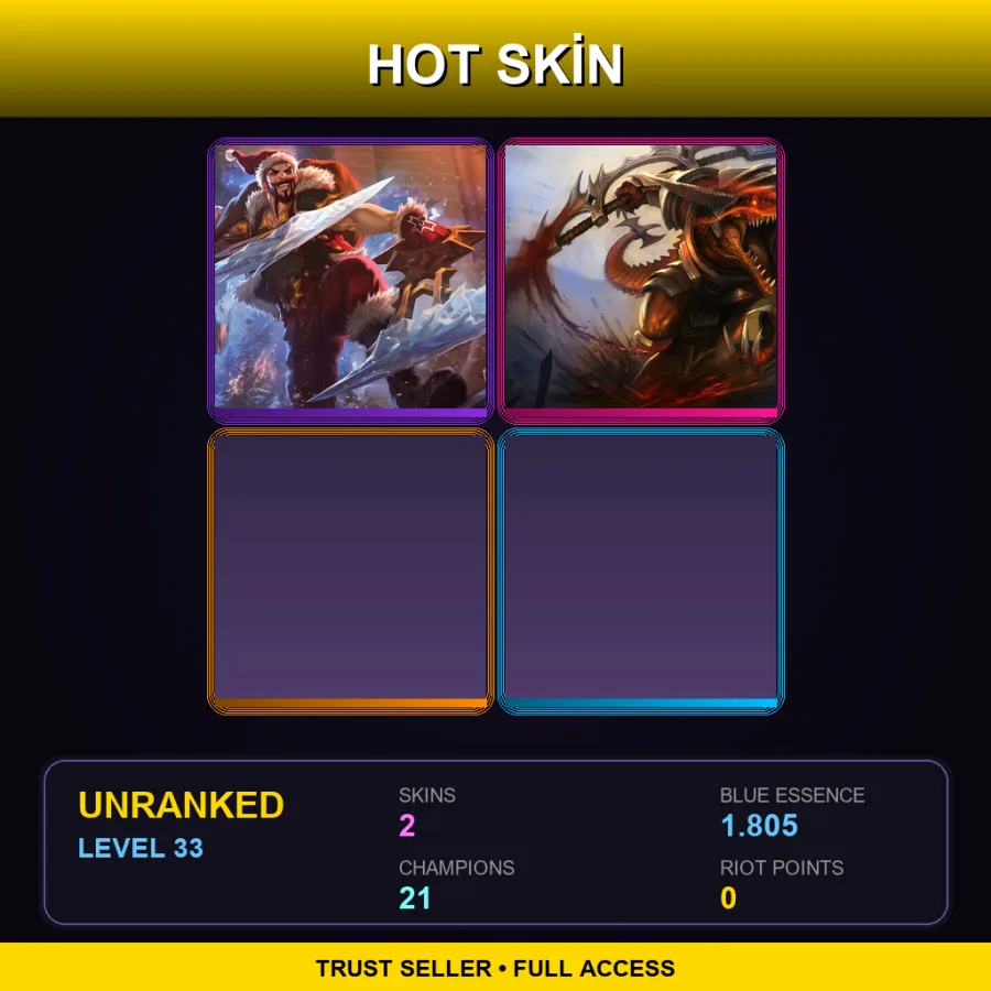 EUW | Lv33 | Unranked | 2 Skin | 21 Champ