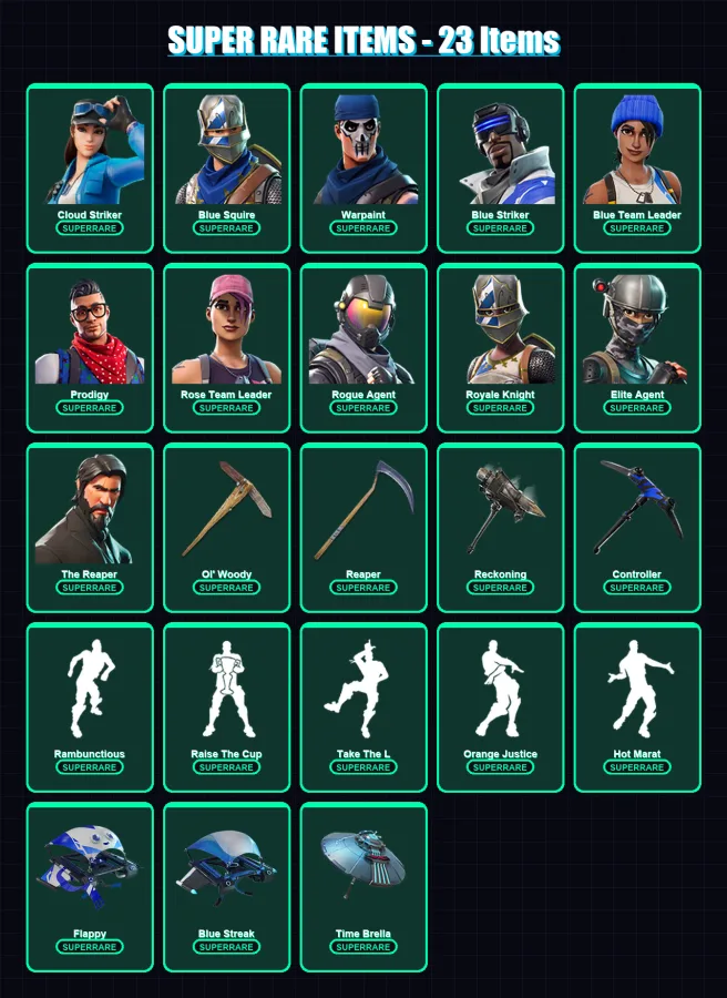 [PS4/PS5/XBOX/PC] | Cloud Striker | Blue Squire | Warpaint | 133 skin | Lv2141