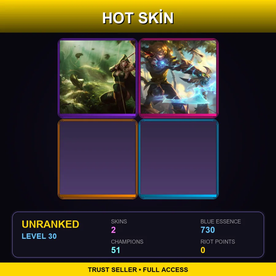 EUNE | Lv30 | Unranked | 2 Skin | 51 Champ