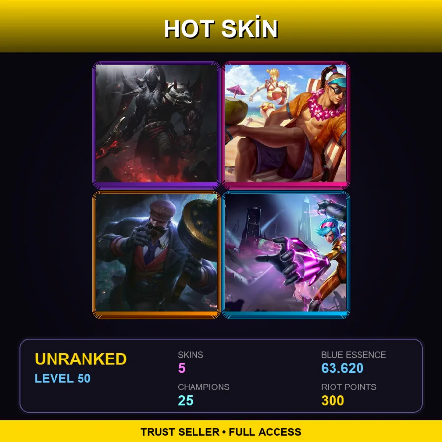LAN | Lv50 | Unranked | 5 Skin | 25 Champ