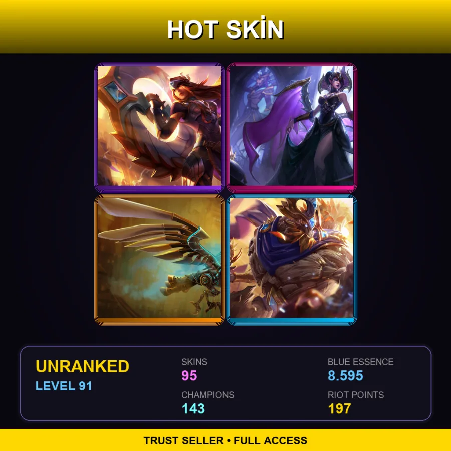 BR | Lv91 | Unranked | 95 Skin | 143 Champ