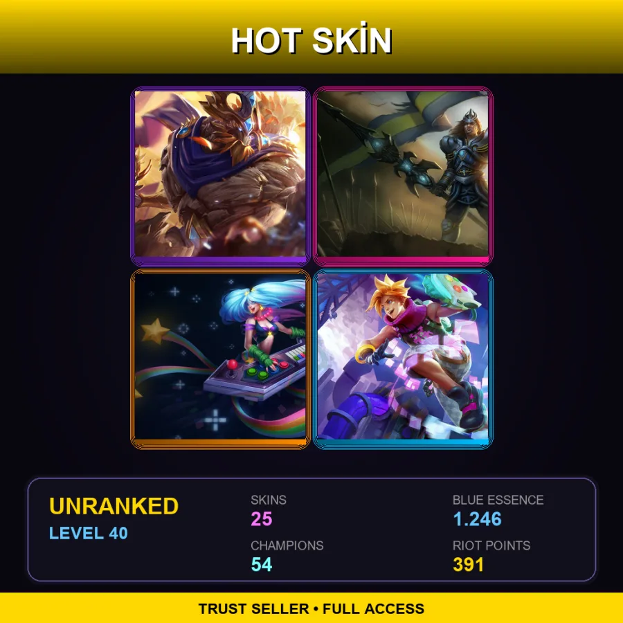 TW | Lv40 | Unranked | 25 Skin | 54 Champ