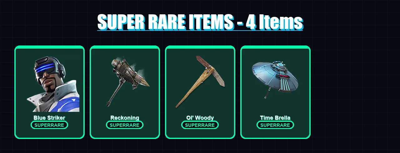 [PC] | Blue Striker | Mecha Cuddle Master | The Cube Queen | Raz | Malik | 177 skin | 200 pickaxe | 163 emote | 140 glider | Lv1665
