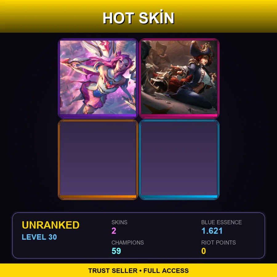 EUW | Lv30 | Unranked | 2 Skin | 59 Champ — LoL account