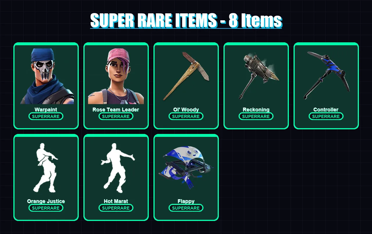 [PC/XBOX/PSN] | Warpaint | Rose Team Leader | Carbide | Lynx | Deadpool | 99 skin | 82 pickaxe | 89 emote | 84 glider | Lv1509