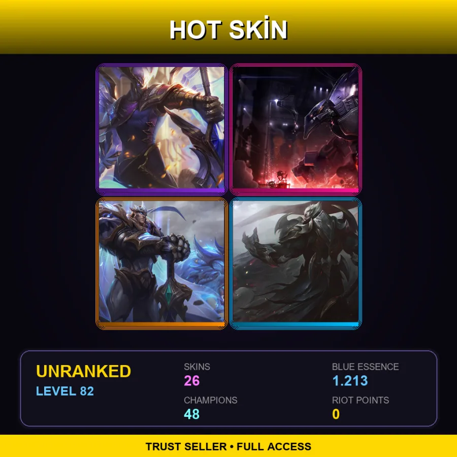 SG | Lv82 | Unranked | 26 Skin | 48 Champ — Viscero Xin Zhao
