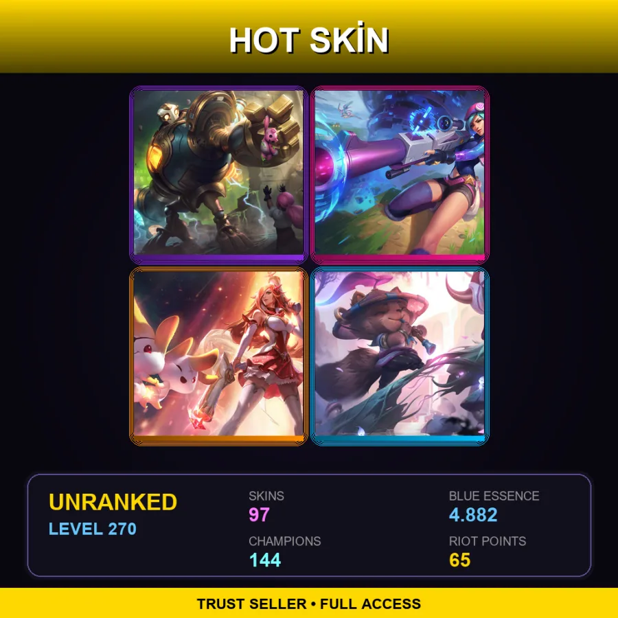 TR | Lv270 | Unranked | 97 Skin | 144 Champ