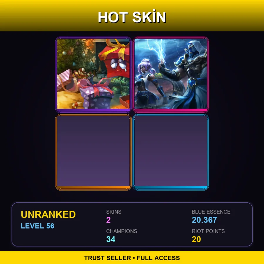 EUW | Lv56 | Unranked | 2 Skin | 34 Champ — Shockblade Shen