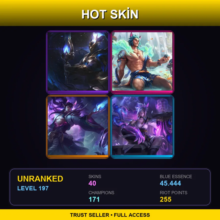 NA | Lv197 | Unranked | 40 Skin | 171 Champ