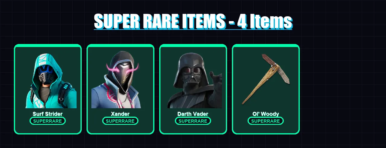 [PC/PSN] | Surf Strider | Xander | Darth Vader | The Imagined | Snap | 135 skin | 210 pickaxe | 129 emote | 166 glider | Lv3001