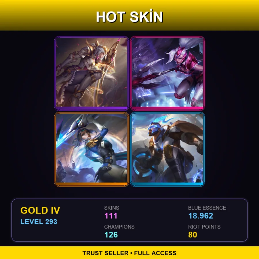 NA | Lv293 | Gold IV | 111 Skin | 126 Champ