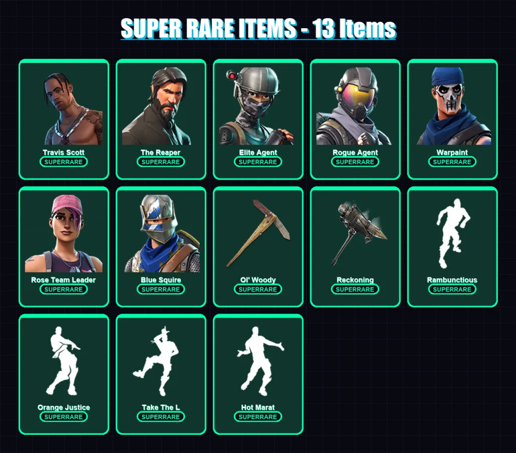 [PC/PSN] | Travis Scott | The Reaper | Elite Agent | Rogue Agent | Warpaint | 107 skin | 74 pickaxe | 119 emote | 67 glider | Lv1142 — Fortnite account