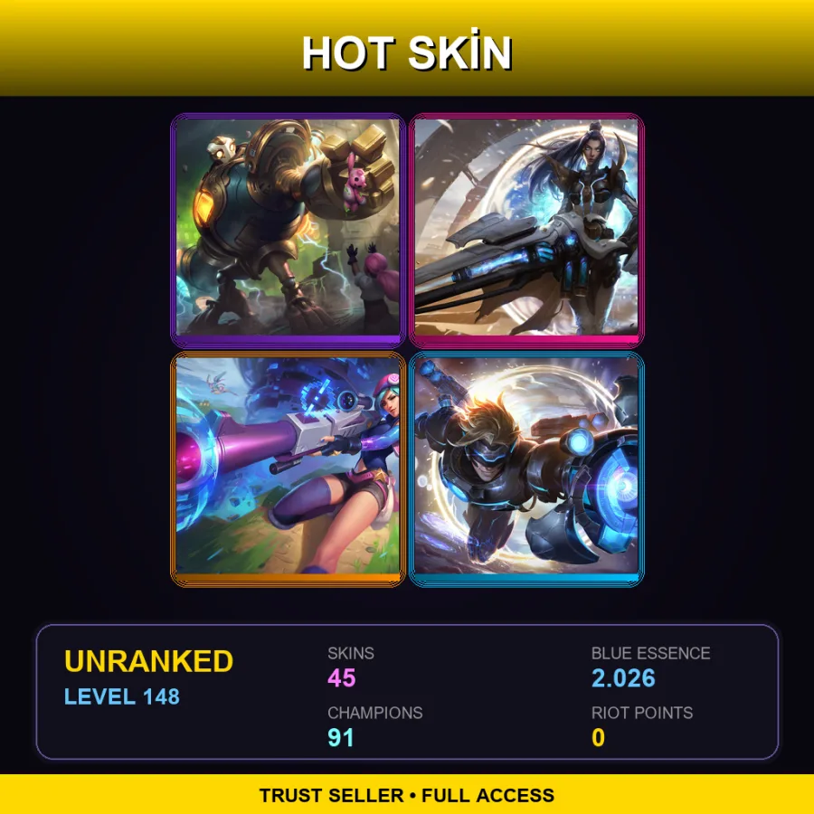 VN | Lv148 | Unranked | 45 Skin | 91 Champ