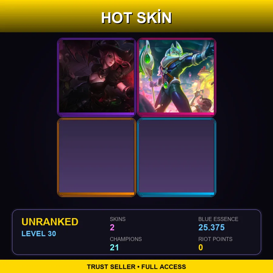 EUW | Lv30 | Unranked | 2 Skin | 21 Champ