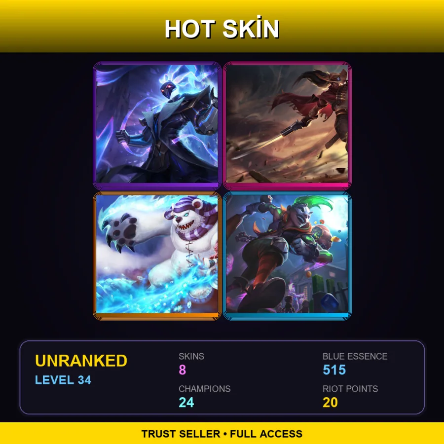 EUNE | Lv34 | Unranked | 8 Skin | 24 Champ — Pickpocket Twitch