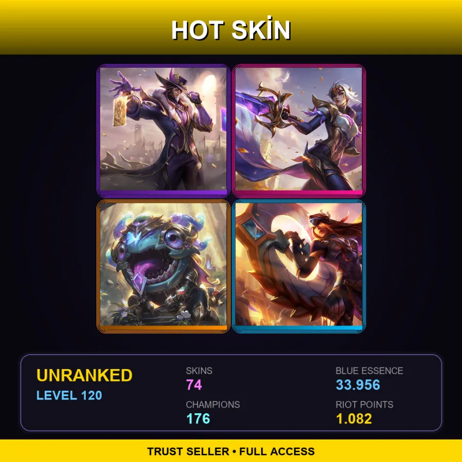 EUNE | Lv120 | Unranked | 74 Skin | 176 Champ with Nilah