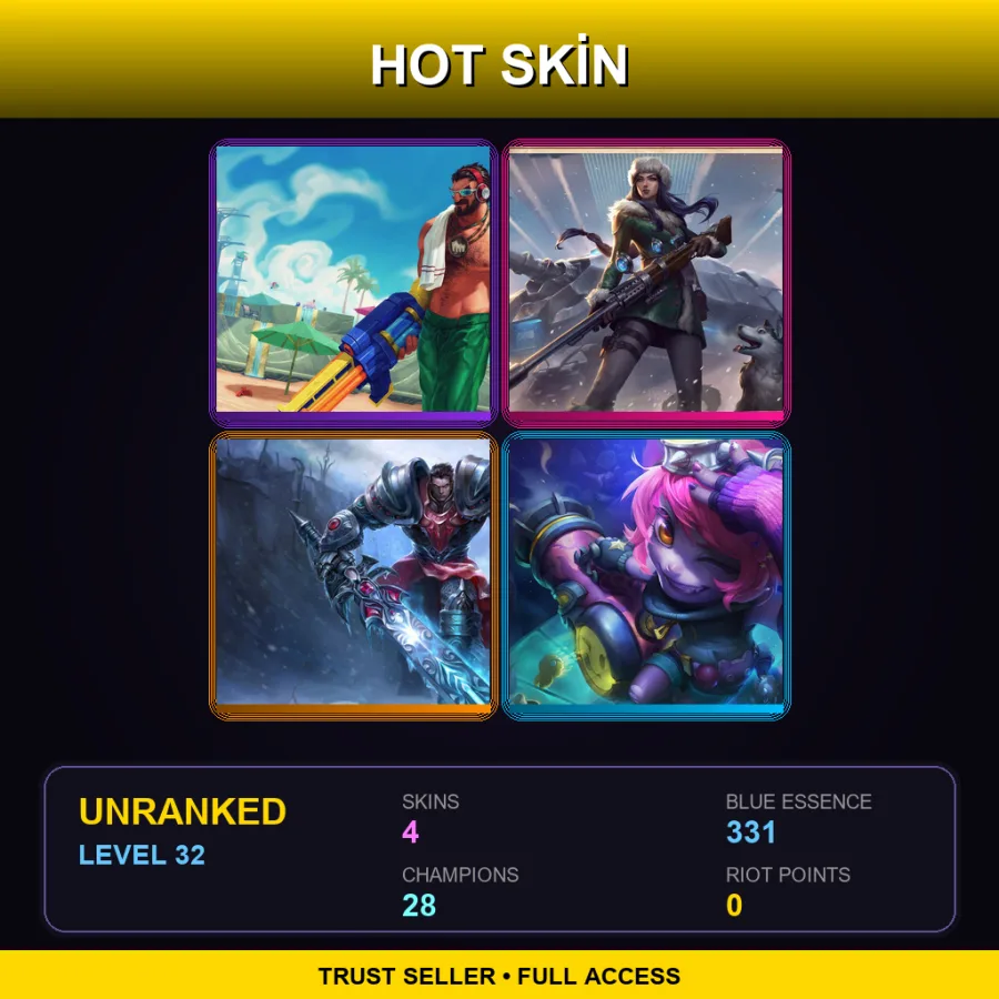 LAN | Lv32 | Unranked | 4 Skin | 28 Champ