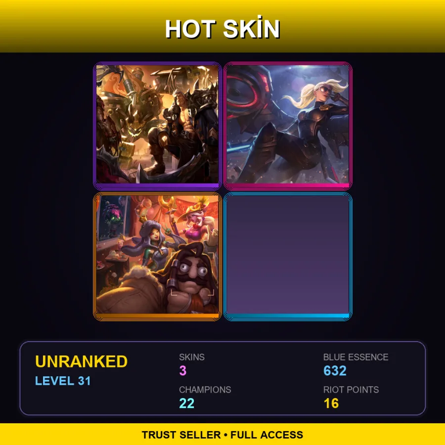LAN | Lv31 | Unranked | 3 Skin | 22 Champ