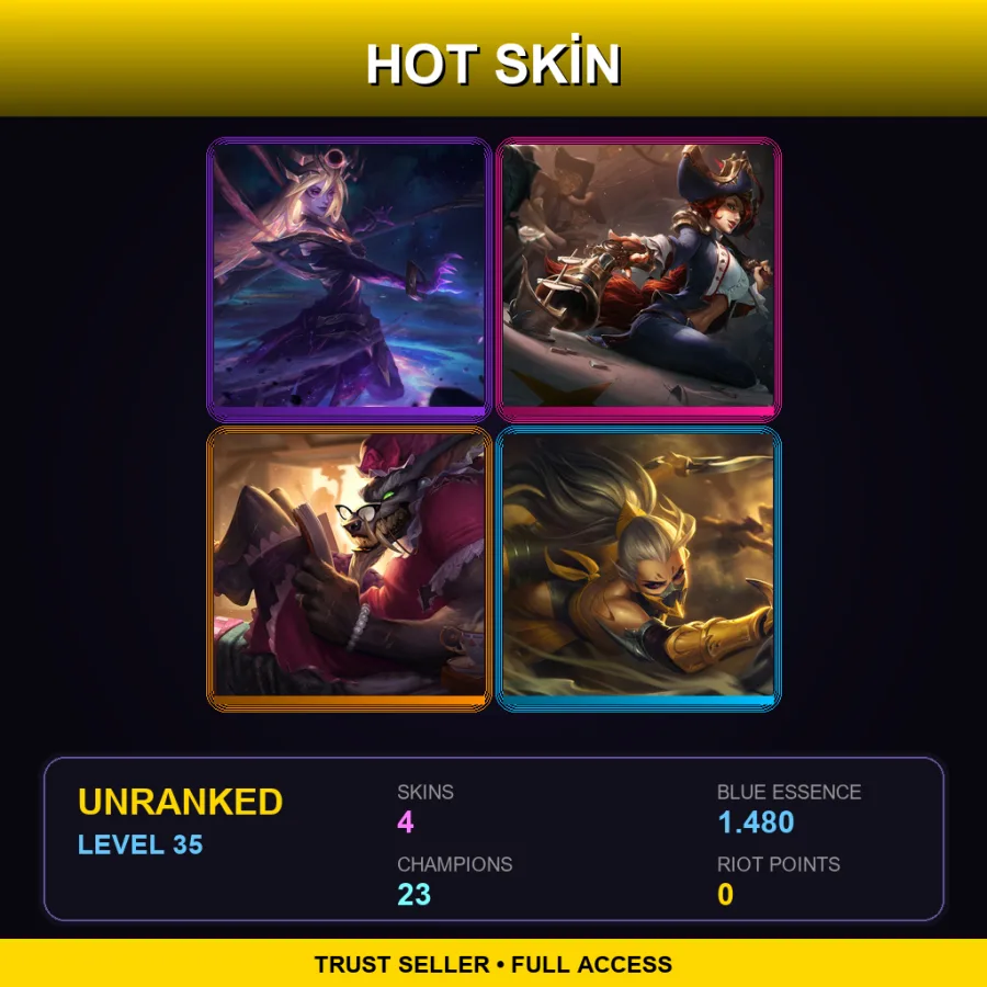 EUNE | Lv35 | Unranked | 4 Skin | 23 Champ