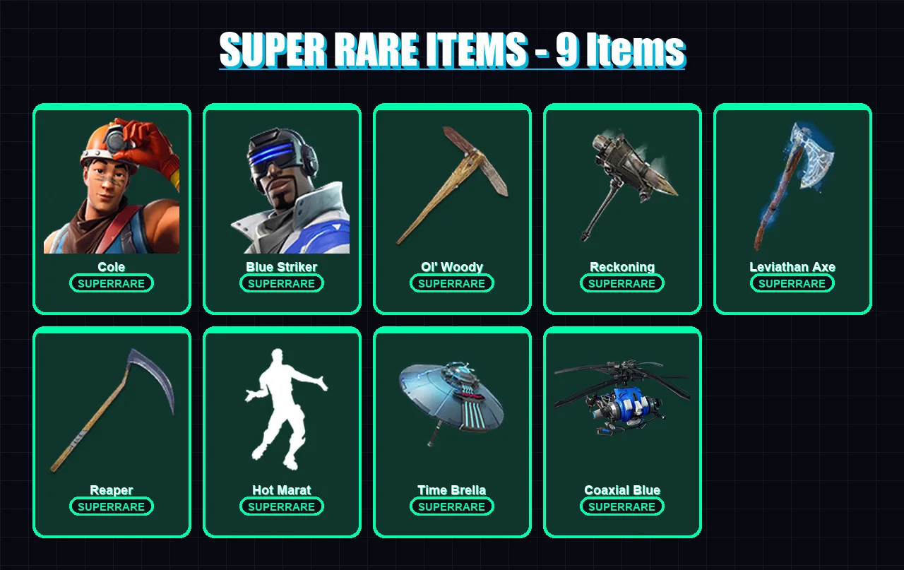 [PC/XBOX] | Cole | Blue Striker | Drift | Sentinel | Fade | 126 skin | 189 pickaxe | 139 emote | 151 glider | Lv3302 — Fortnite account