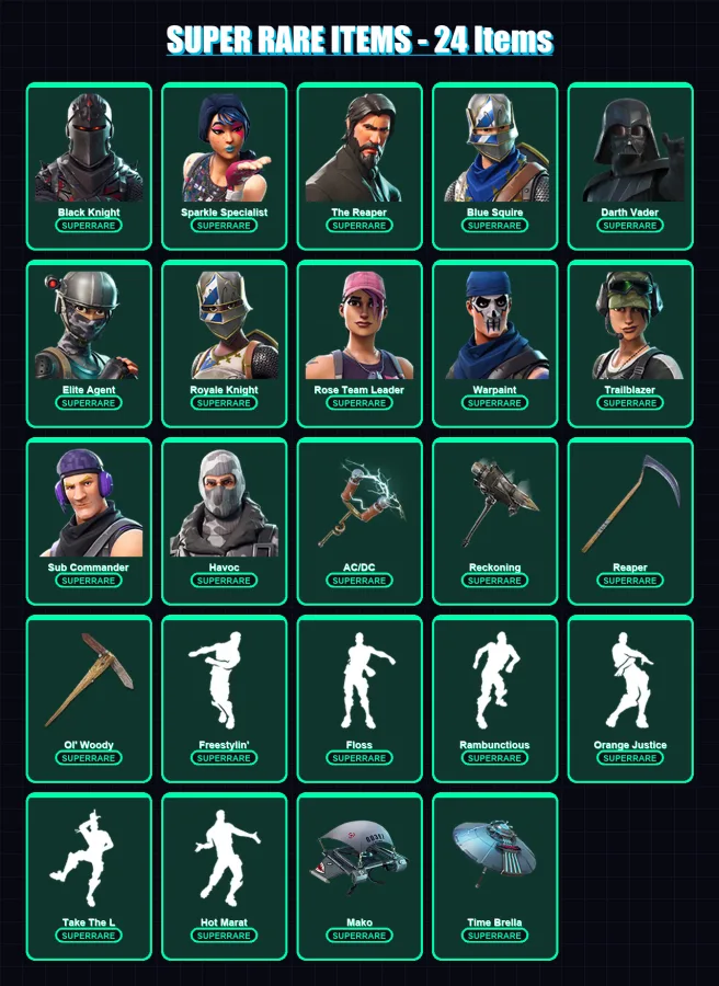 [PC/XBOX/PSN] | Black Knight | Sparkle Specialist | The Reaper | Blue Squire | Darth Vader | 163 skin | 187 pickaxe | 195 emote | 172 glider | Lv388