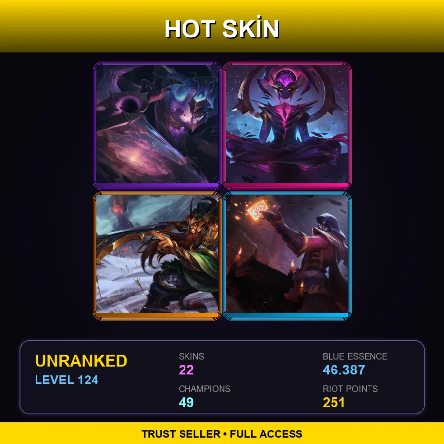 NA | Lv124 | Unranked | 22 Skin | 49 Champ — True Damage Akali