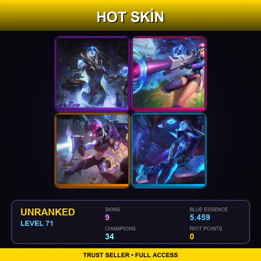 LAS | Lv71 | Unranked | 9 Skin | 34 Champ — Super Teemo