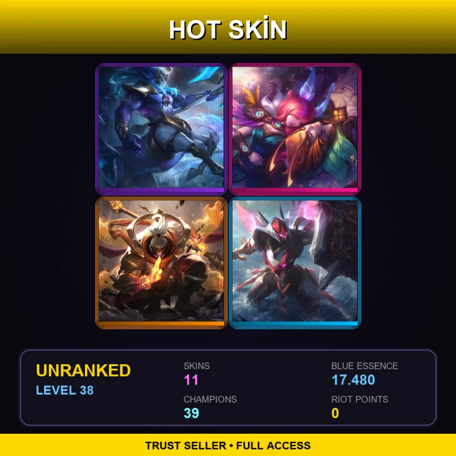 LAN | Lv38 | Unranked | 11 Skin | 39 Champ