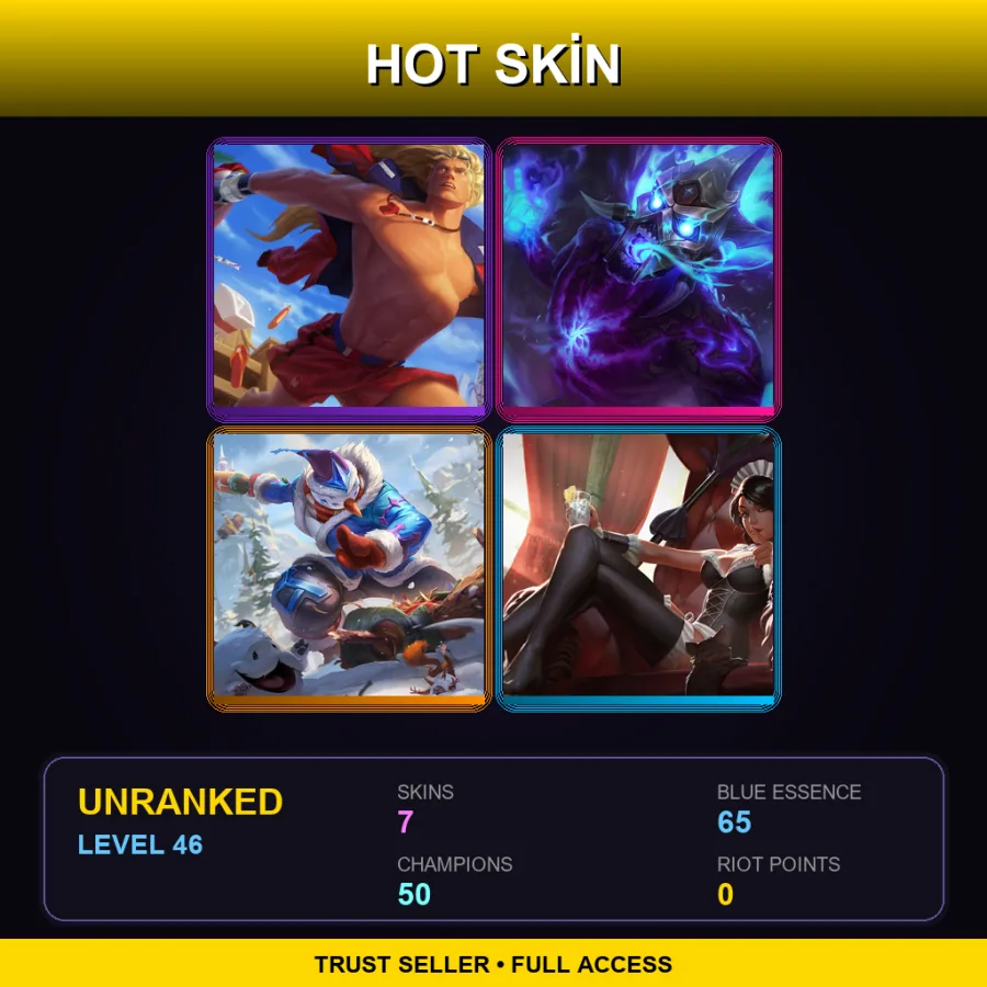 LAS | Lv46 | Unranked | 7 Skin | 50 Champ — Aviator Irelia