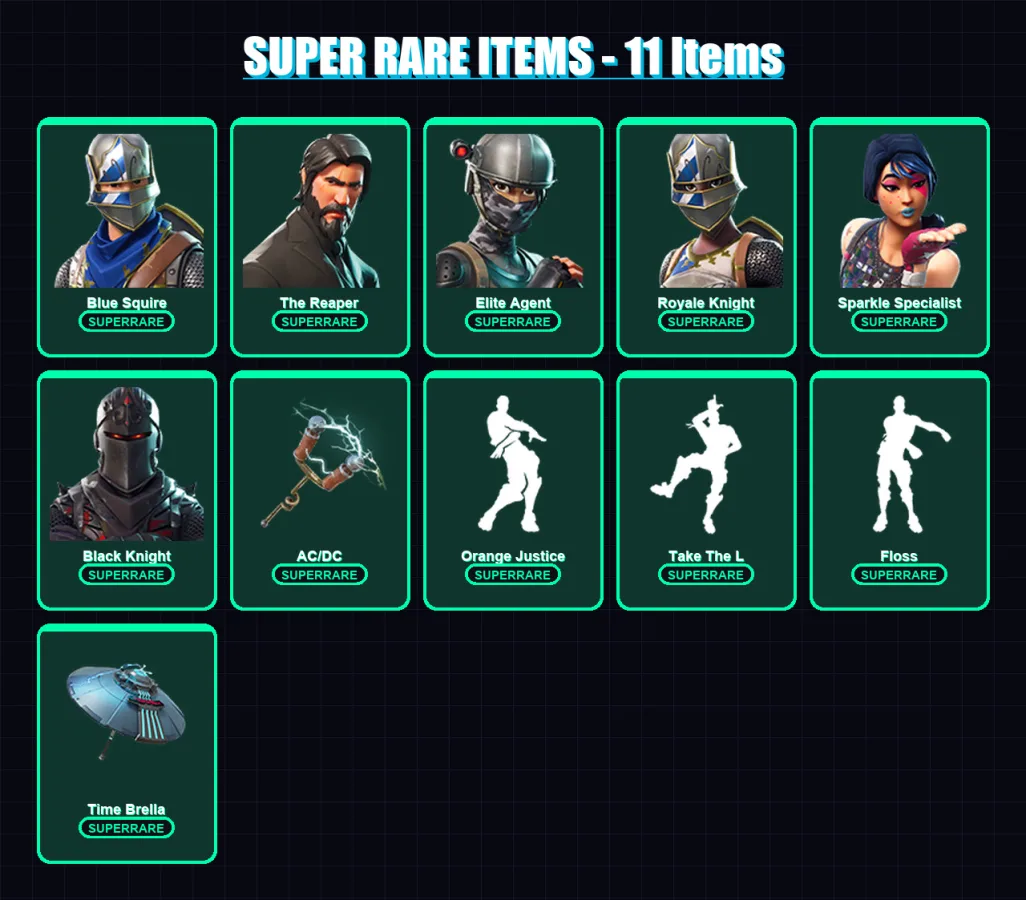 [PC/XBOX] | Blue Squire | The Reaper | Elite Agent | Royale Knight | Sparkle Specialist | 44 skin | 67 pickaxe | 59 emote | 61 glider | Lv1002 — Fortnite account