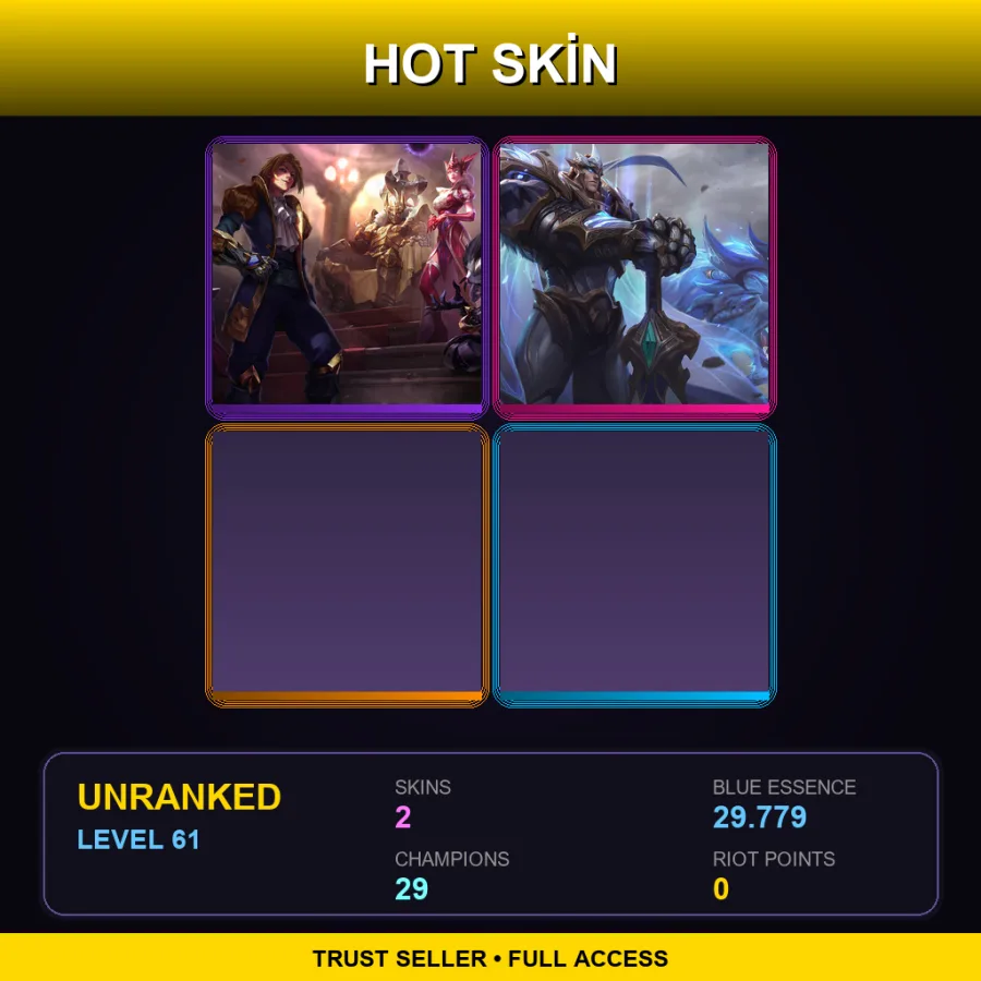 LAN | Lv61 | Unranked | 2 Skin | 29 Champ