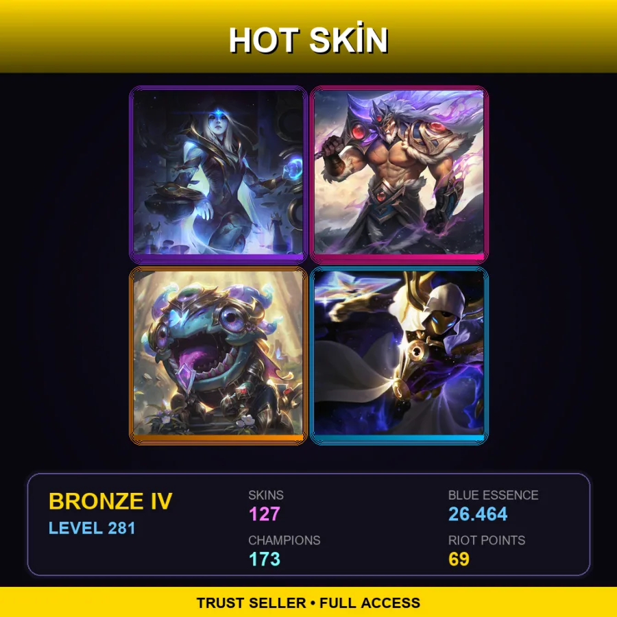 BR | Lv281 | Bronze IV | 127 Skin | 173 Champ