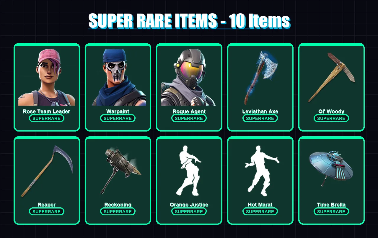 [PC] | Rose Team Leader | Warpaint | Rogue Agent | Blaze | The Visitor | 95 skin | 128 pickaxe | 117 emote | 130 glider | Lv1924