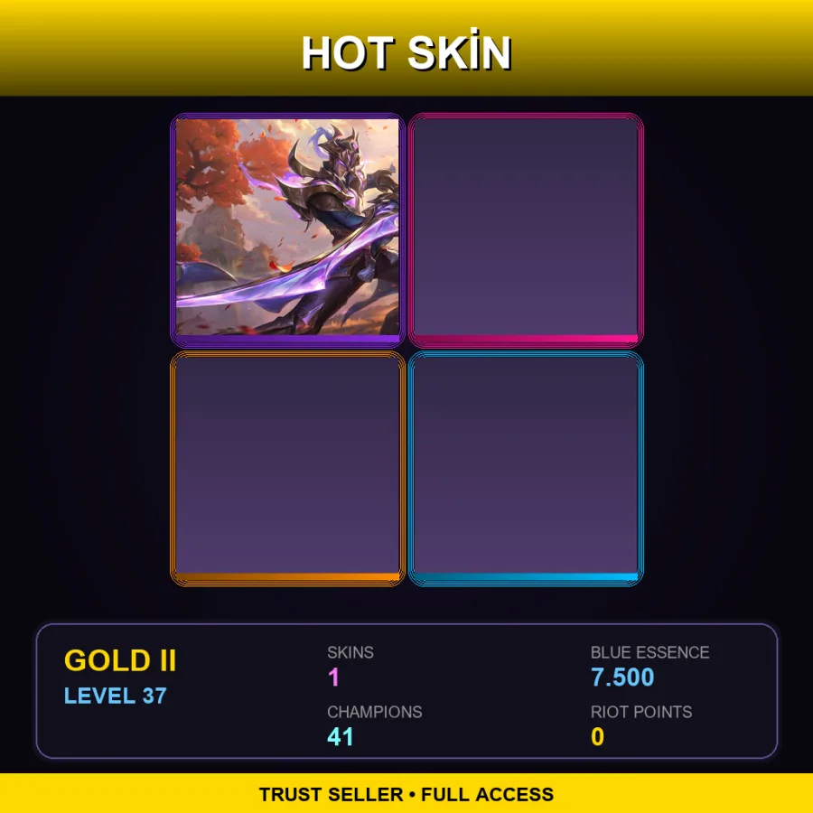 EUW | Lv37 | Gold II | 1 Skin | 41 Champ — LoL account