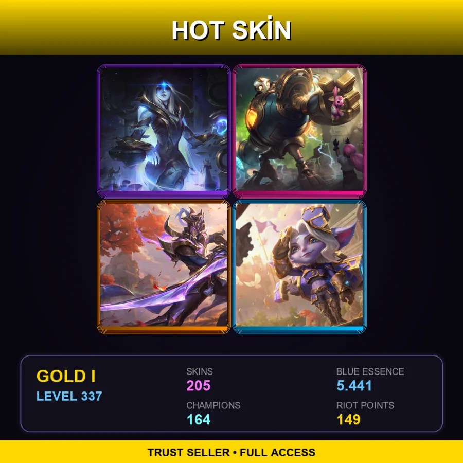 SG | Lv337 | Gold I | 205 Skin | 164 Champ