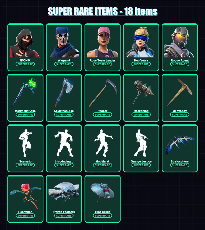 [PC/XBOX/PSN] | IKONIK | Warpaint | Rose Team Leader | Neo Versa | Rogue Agent | 222 skin | 227 pickaxe | 171 emote | 189 glider | Lv2753 — Fortnite account