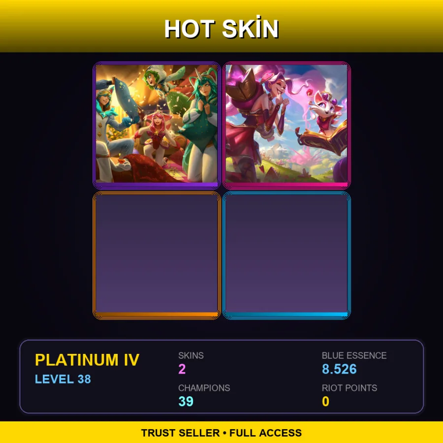 NA | Lv38 | Platinum IV | 2 Skin | 39 Champ