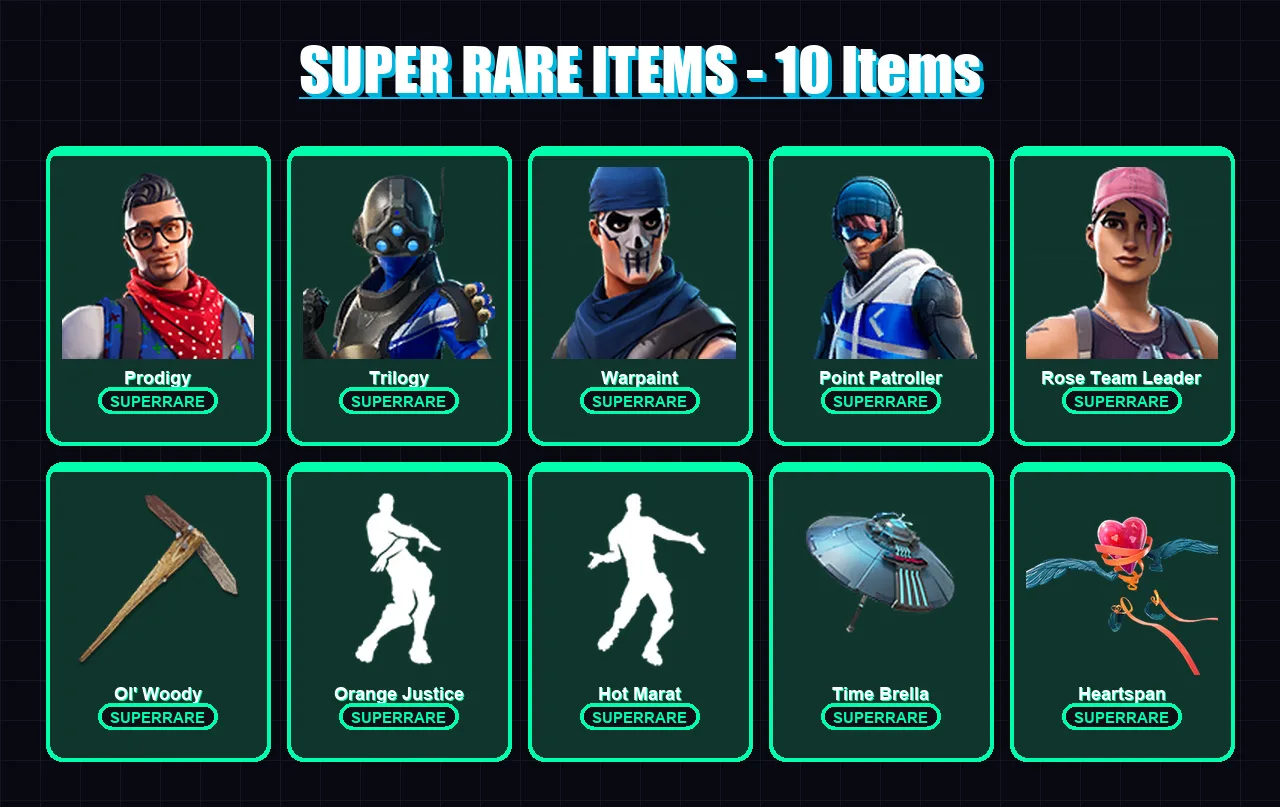 [PC/XBOX] | Prodigy | Trilogy | Warpaint | Point Patroller | Rose Team Leader | 109 skin | 126 pickaxe | 123 emote | 140 glider | Lv1960