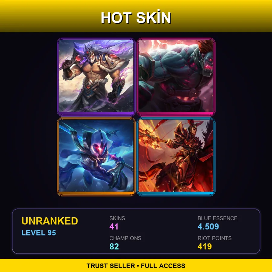 TR | Lv95 | Unranked | 41 Skin | 82 Champ
